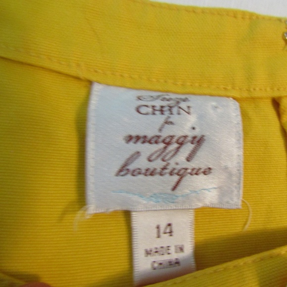 Suze Chin Yellow Sleeveless Dress w/ Pockets - Picture 8 of 8